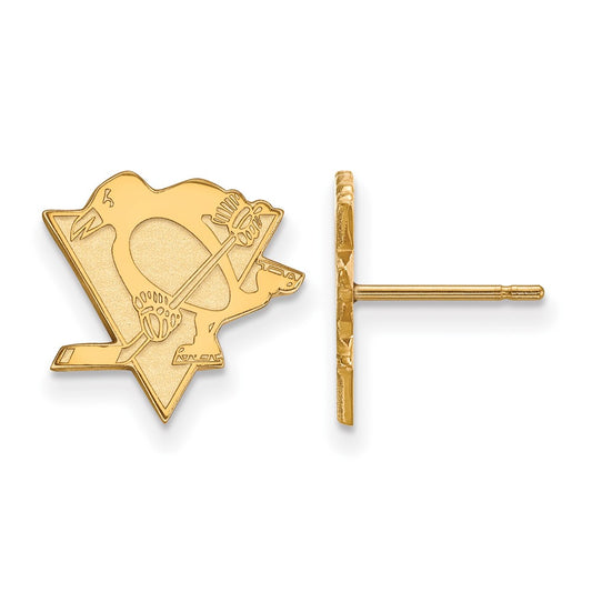 10K Yellow Gold Nhl Logoart Pittsburgh Penguins Small Post Earrings