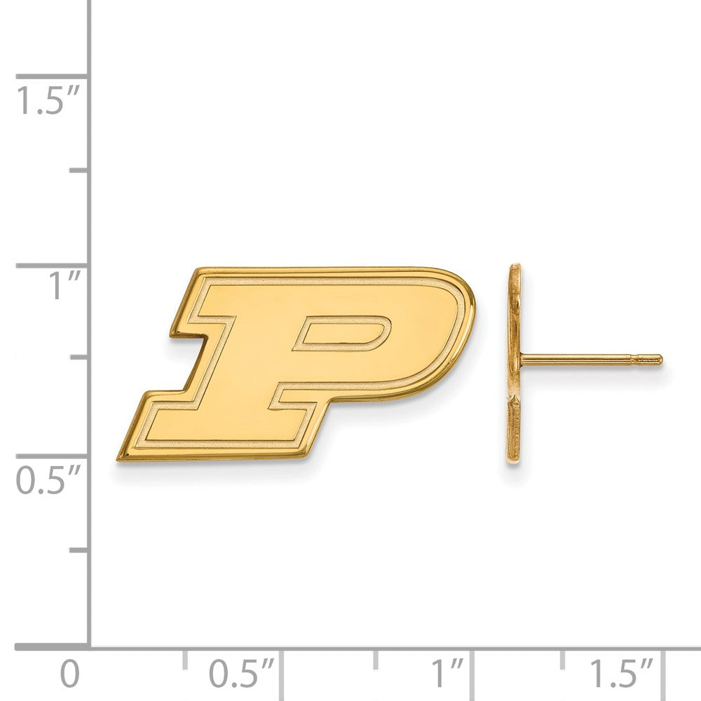 14K Yellow Gold Logoart Purdue University Letter P Small Post Earrings