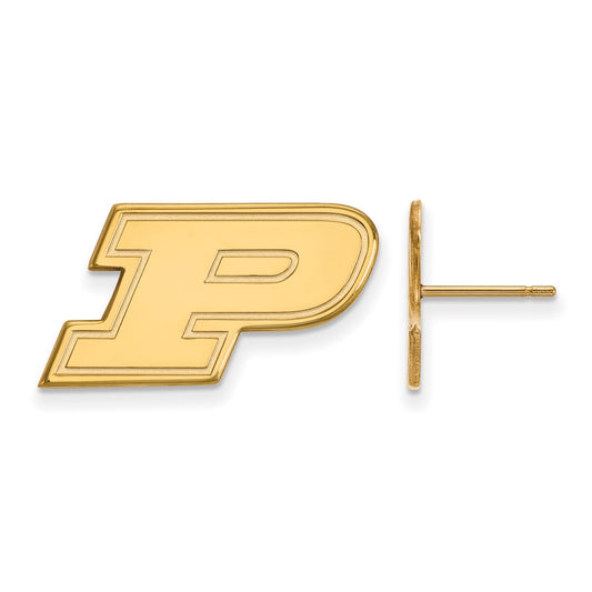 14K Yellow Gold Logoart Purdue University Letter P Small Post Earrings