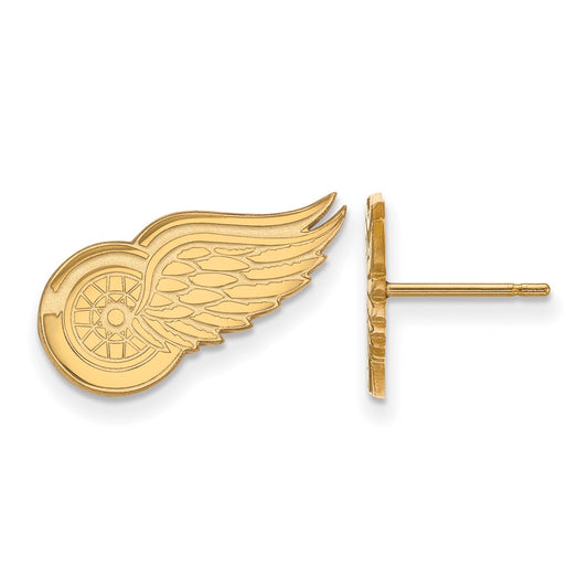 14K Yellow Gold Nhl Logoart Detroit Red Wings Small Post Earrings