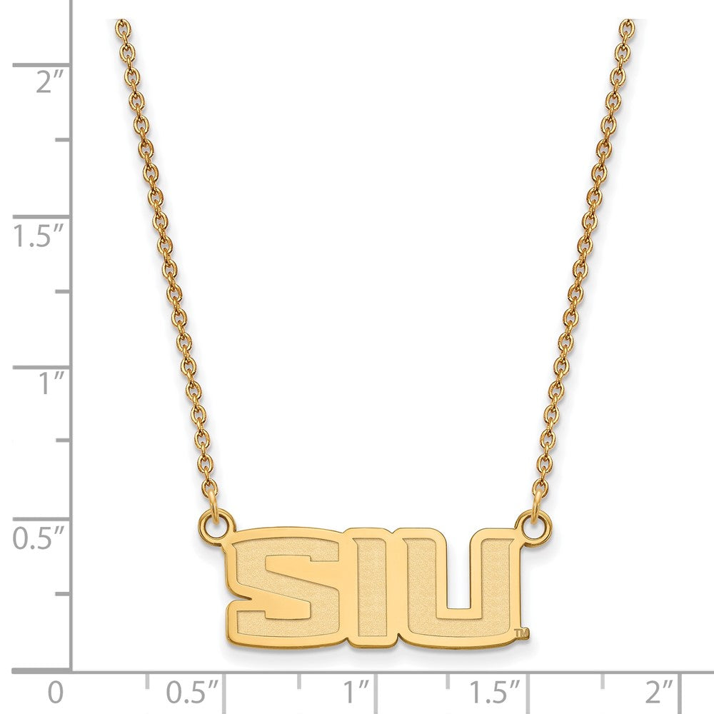 Gold Plated Sterling Silver Logoart Southern Illinois University S I U Small Pendant 18 Inch Necklace