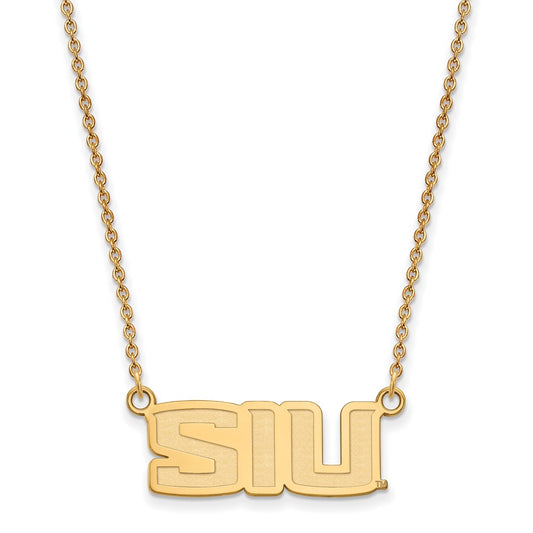 14K Yellow Gold Logoart Southern Illinois University S I U Small Pendant 18 Inch Necklace