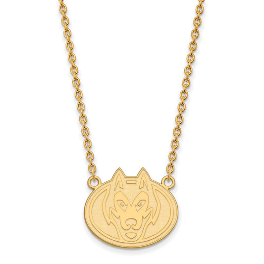 10K Yellow Gold Logoart St. Cloud State University Husky Large Pendant 18 Inch Necklace
