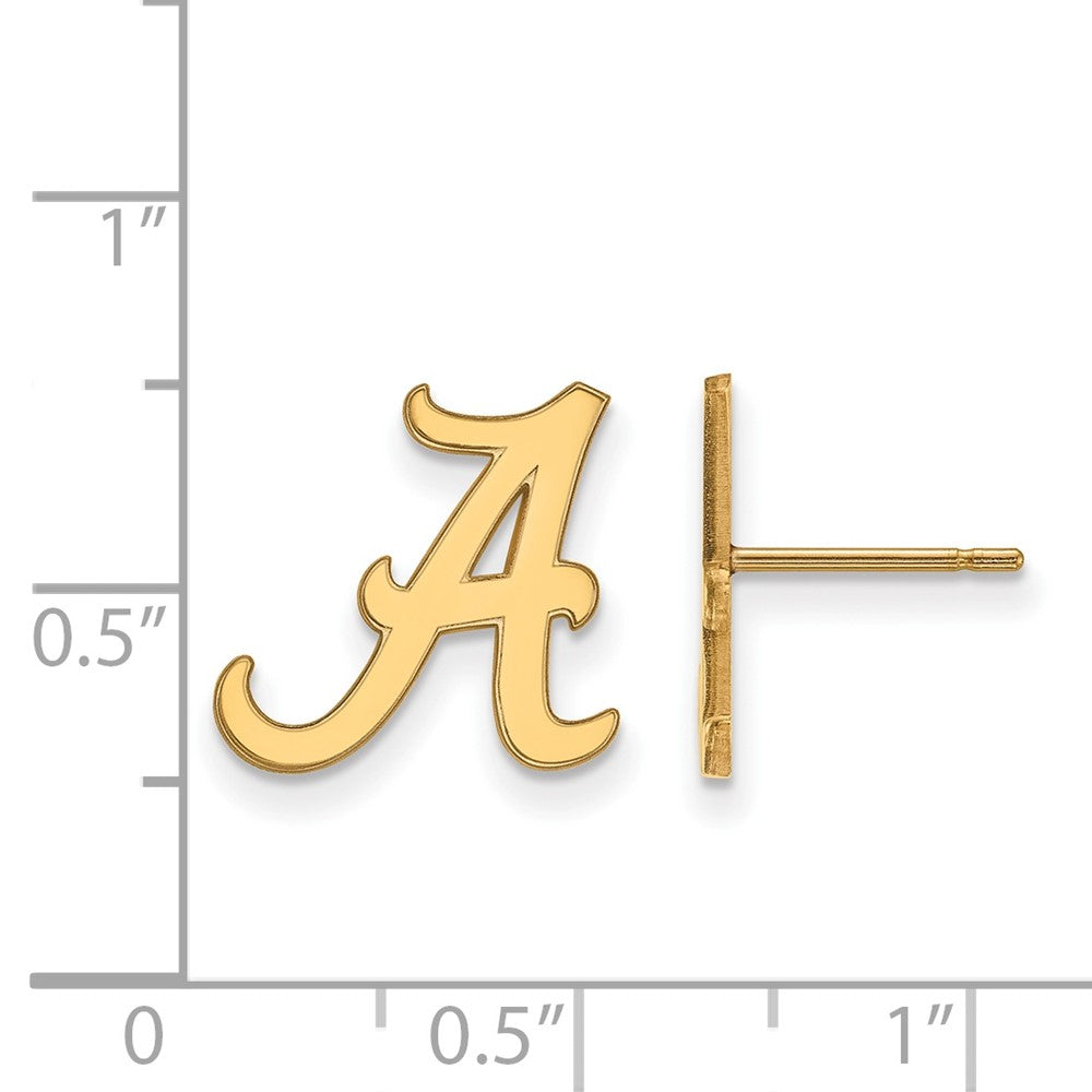 10K Yellow Gold Logoart University Of Alabama Letter A Small Post Earrings