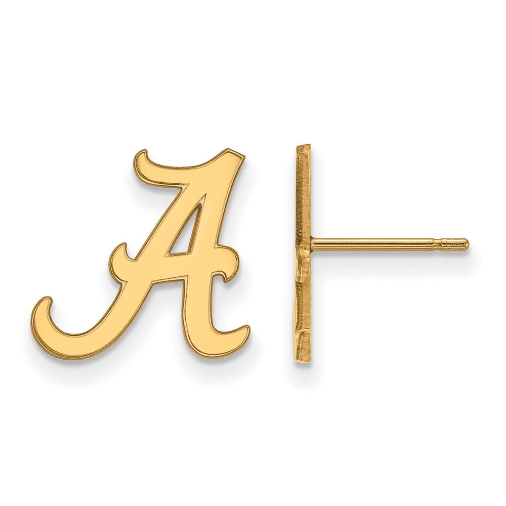 10K Yellow Gold Logoart University Of Alabama Letter A Small Post Earrings