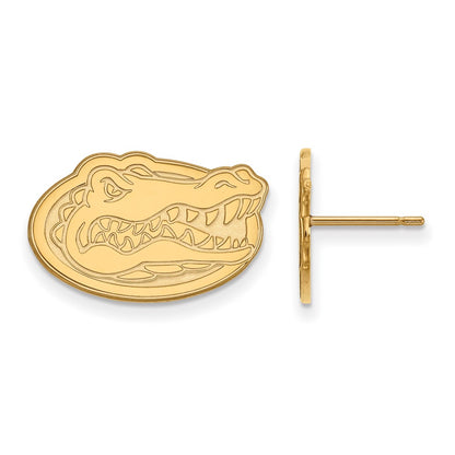 Gold Plated Sterling Silver Logoart University Of Florida Gator Small Post Earrings