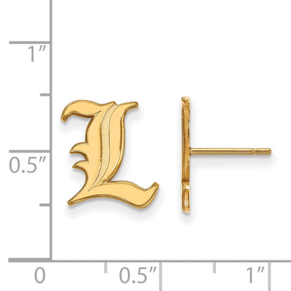 10K Yellow Gold Logoart University Of Louisville Letter L Small Post Earrings