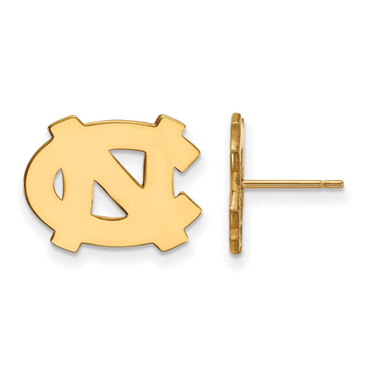 Gold Plated Sterling Silver Logoart University Of North Carolina N C Small Post Earrings