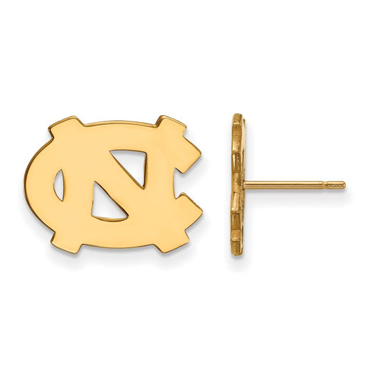 10K Yellow Gold Logoart University Of North Carolina N C Small Post Earrings