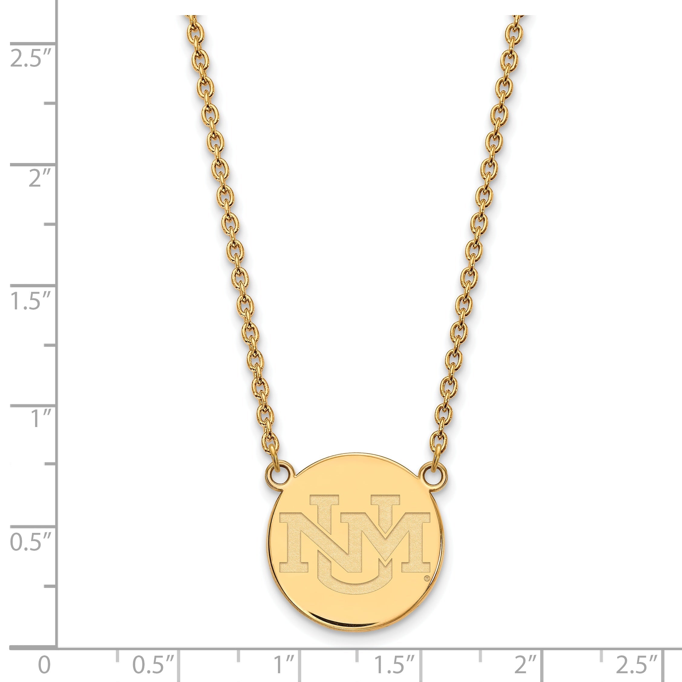 Gold Plated Sterling Silver Logoart University Of New Mexico Large Pendant 18 Inch Necklace