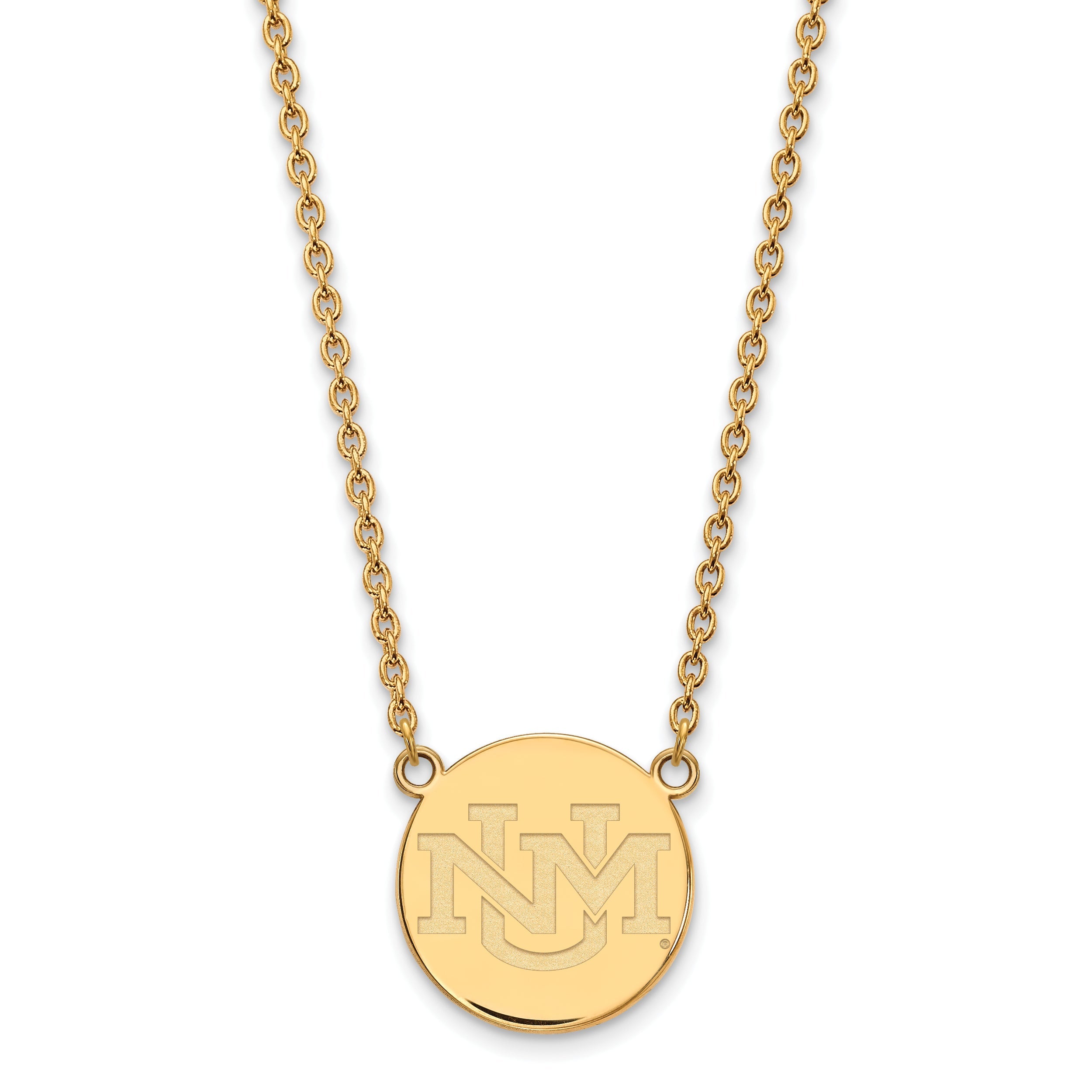 14K Yellow Gold Logoart University Of New Mexico Large Pendant 18 Inch Necklace