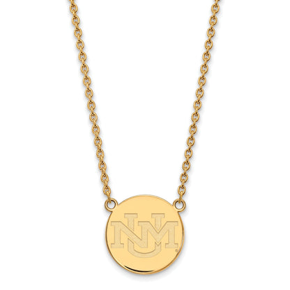 14K Yellow Gold Logoart University Of New Mexico Large Pendant 18 Inch Necklace