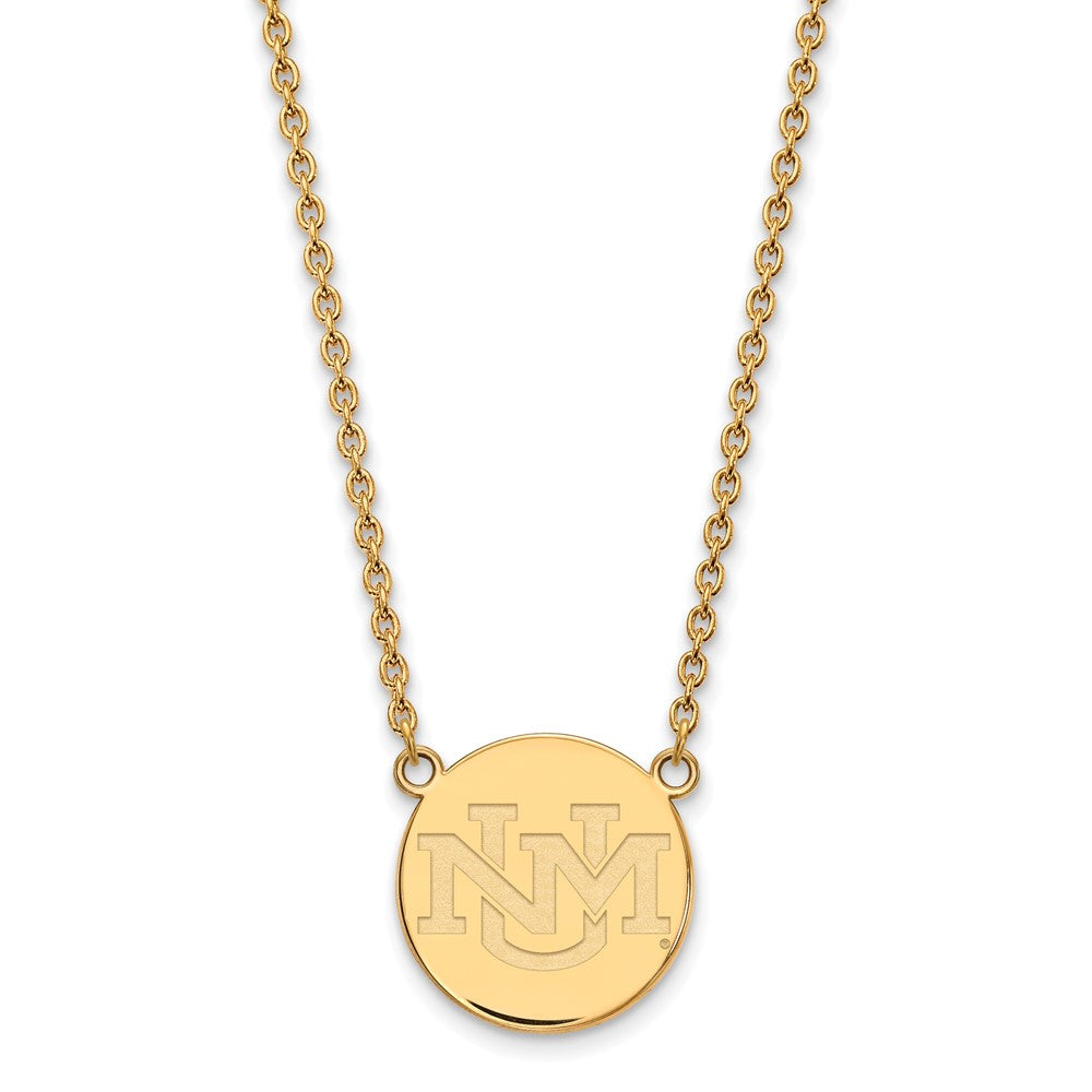 10K Yellow Gold Logoart University Of New Mexico Large Pendant 18 Inch Necklace
