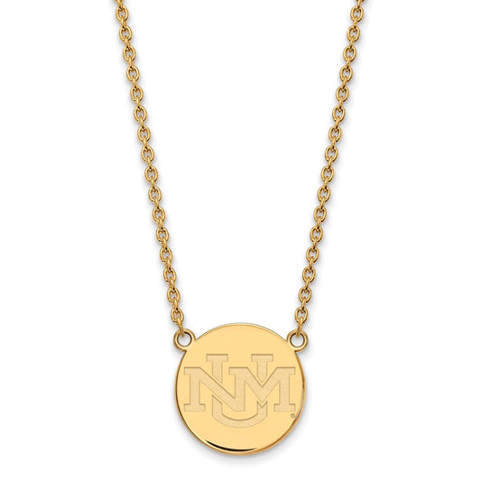 10K Yellow Gold Logoart University Of New Mexico Large Pendant 18 Inch Necklace