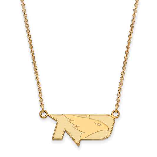 Gold Plated Sterling Silver Logoart University Of North Dakota Small Pendant 18 Inch Necklace