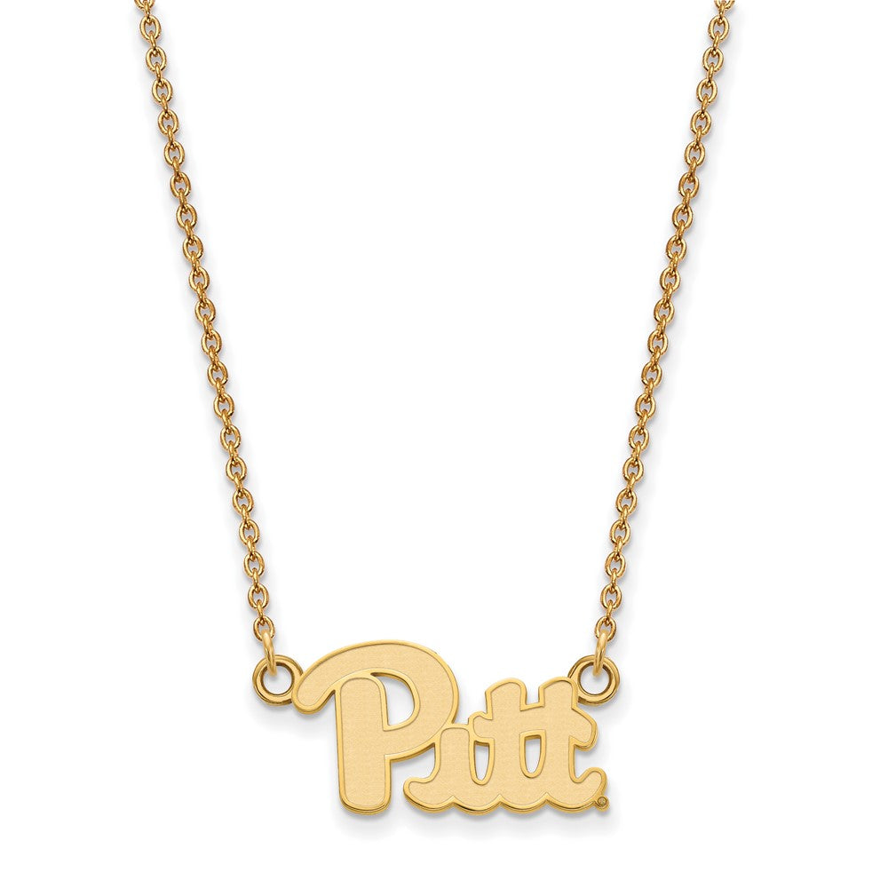 14K Yellow Gold Logoart University Of Pittsburgh Small Pendant 18 Inch Necklace