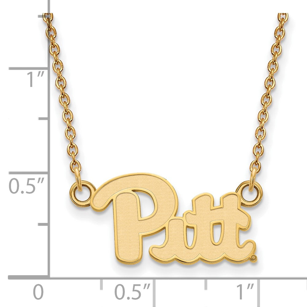 10K Yellow Gold Logoart University Of Pittsburgh Small Pendant 18 Inch Necklace