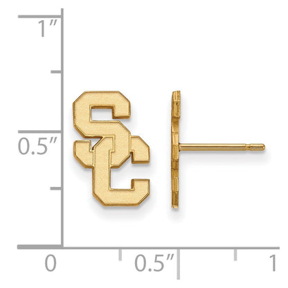 10K Yellow Gold University Of Southern California S C Small Post Earrings