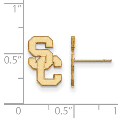 14K Yellow Gold University Of Southern California S C Small Post Earrings