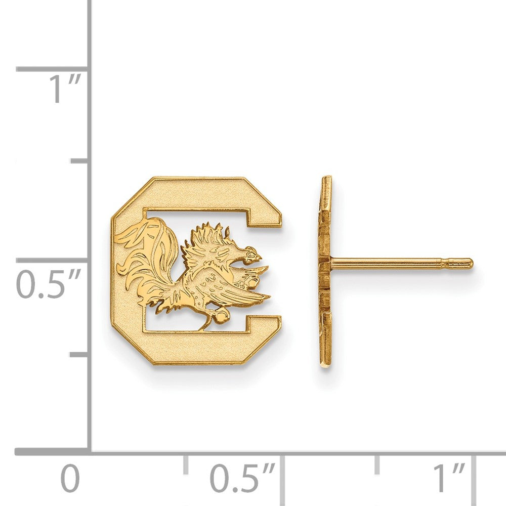 10K Yellow Gold Logoart University Of South Carolina Small Post Earrings