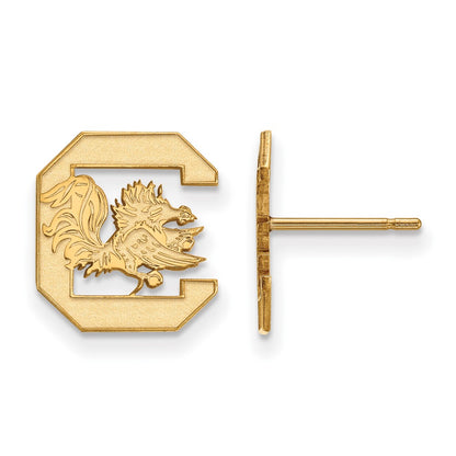 10K Yellow Gold Logoart University Of South Carolina Small Post Earrings