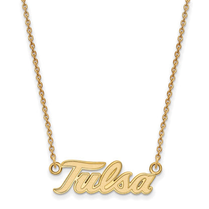 14K Yellow Gold Logoart University Of Tulsa T U Large Pendant 18 Inch Necklace