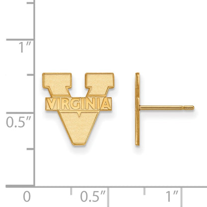 14K Yellow Gold Logoart University Of Virginia Small Post Earrings