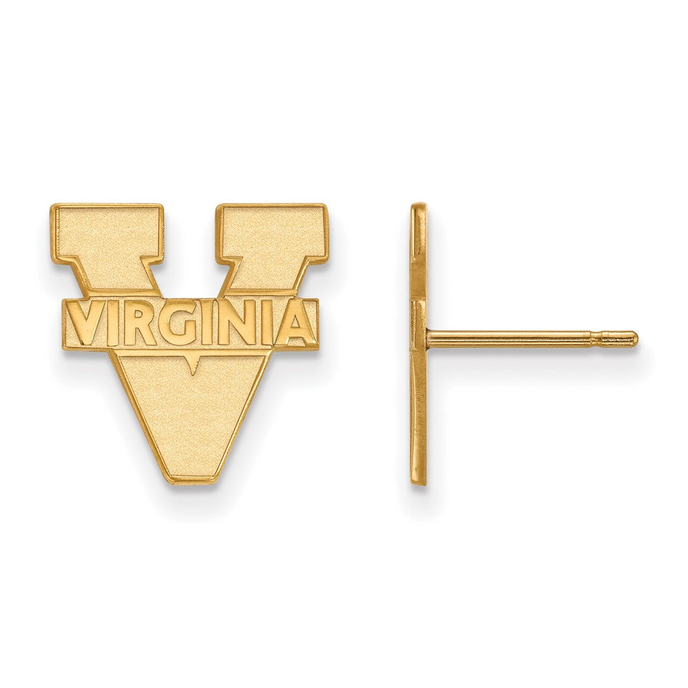 14K Yellow Gold Logoart University Of Virginia Small Post Earrings