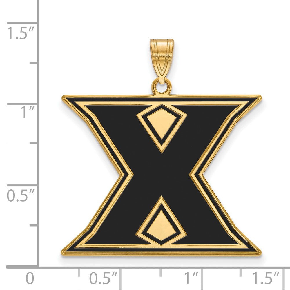 Gold Plated Sterling Silver Logoart Xavier University Letter X Extra Large Enameled Pendant