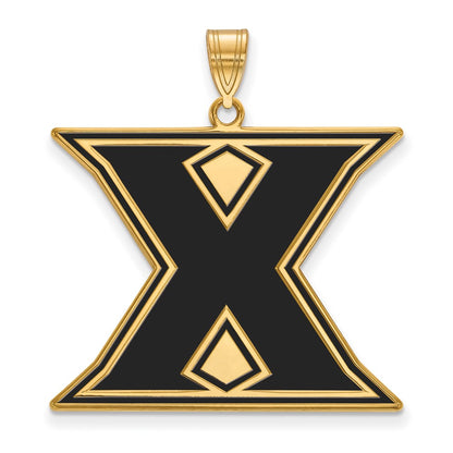 Gold Plated Sterling Silver Logoart Xavier University Letter X Extra Large Enameled Pendant