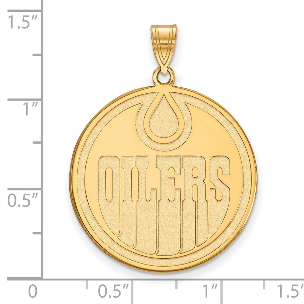 Gold Plated Sterling Silver Nhl Logoart Edmonton Oilers Extra Large Pendant
