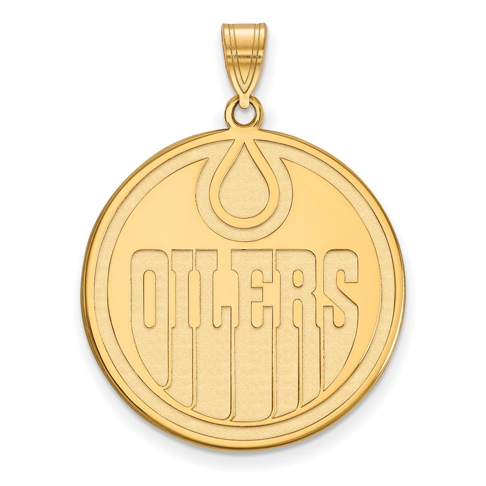 14K Yellow Gold Nhl Logoart Edmonton Oilers Extra Large Pendant