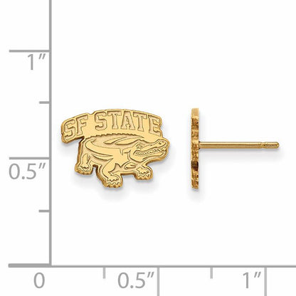 Gold Plated Sterling Silver Logoart San Francisco State University Extra Small Post Earrings