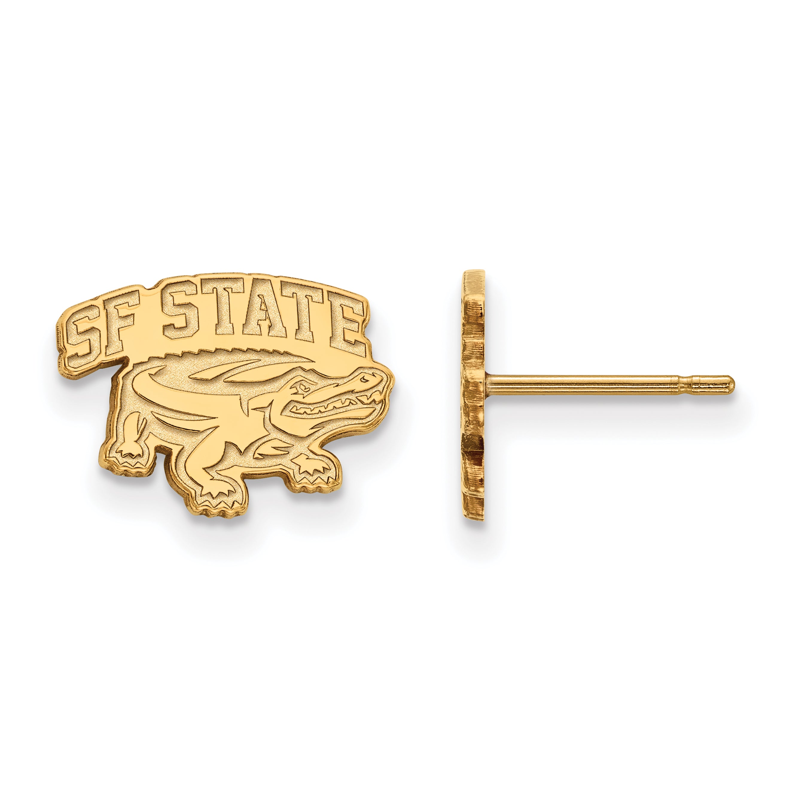 Gold Plated Sterling Silver Logoart San Francisco State University Extra Small Post Earrings