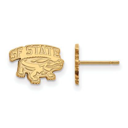 Gold Plated Sterling Silver Logoart San Francisco State University Extra Small Post Earrings