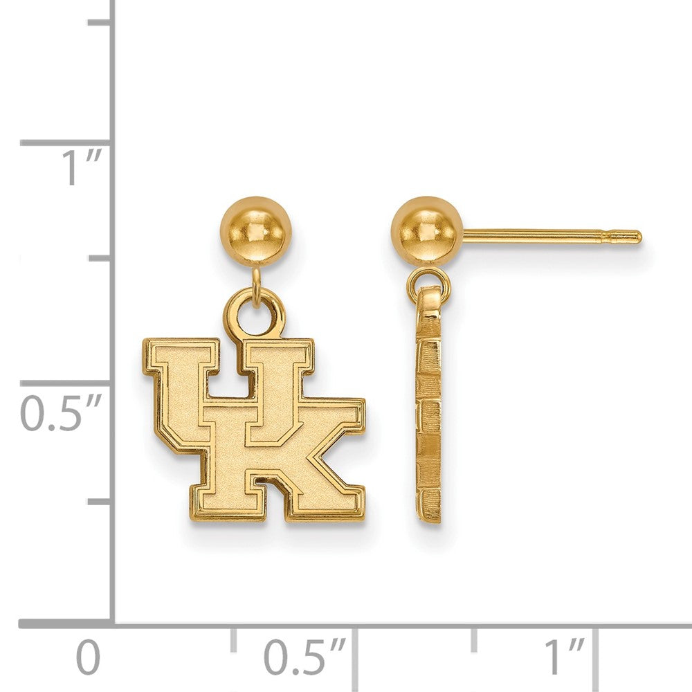 14K Yellow Gold Logoart University Of Kentucky U K Dangle Ball Post Earrings