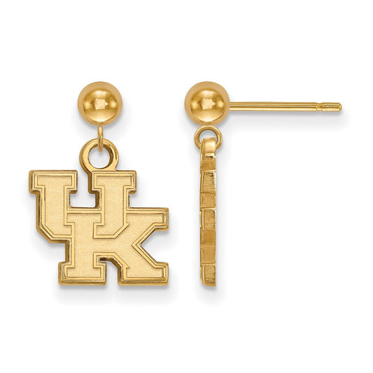 Gold Plated Sterling Silver Logoart University Of Kentucky U K Dangle Ball Post Earrings