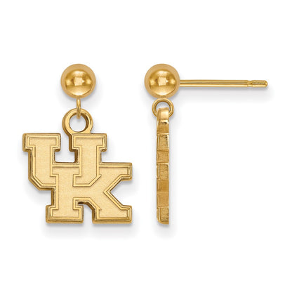 14K Yellow Gold Logoart University Of Kentucky U K Dangle Ball Post Earrings