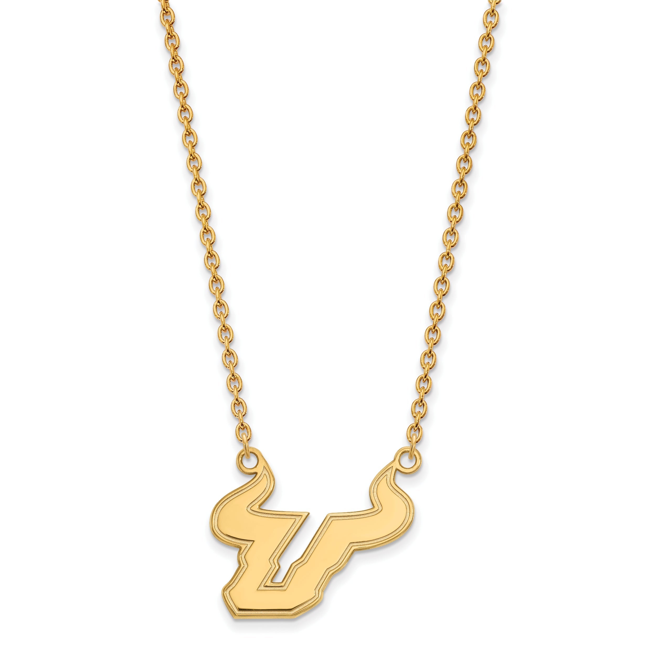 14K Yellow Gold Logoart University Of South Florida Bull Large Pendant 18 Inch Necklace