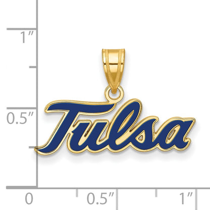Gold Plated Sterling Silver Logoart University Of Tulsa T U Large Enameled Pendant