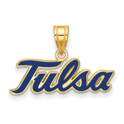 Gold Plated Sterling Silver Logoart University Of Tulsa T U Large Enameled Pendant