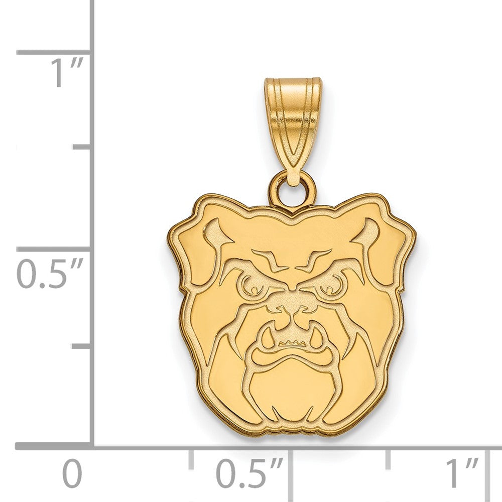 Gold Plated Sterling Silver Logoart Butler University Bulldog Medium Pendant