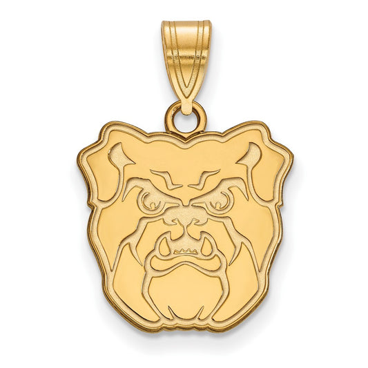 Gold Plated Sterling Silver Logoart Butler University Bulldog Medium Pendant