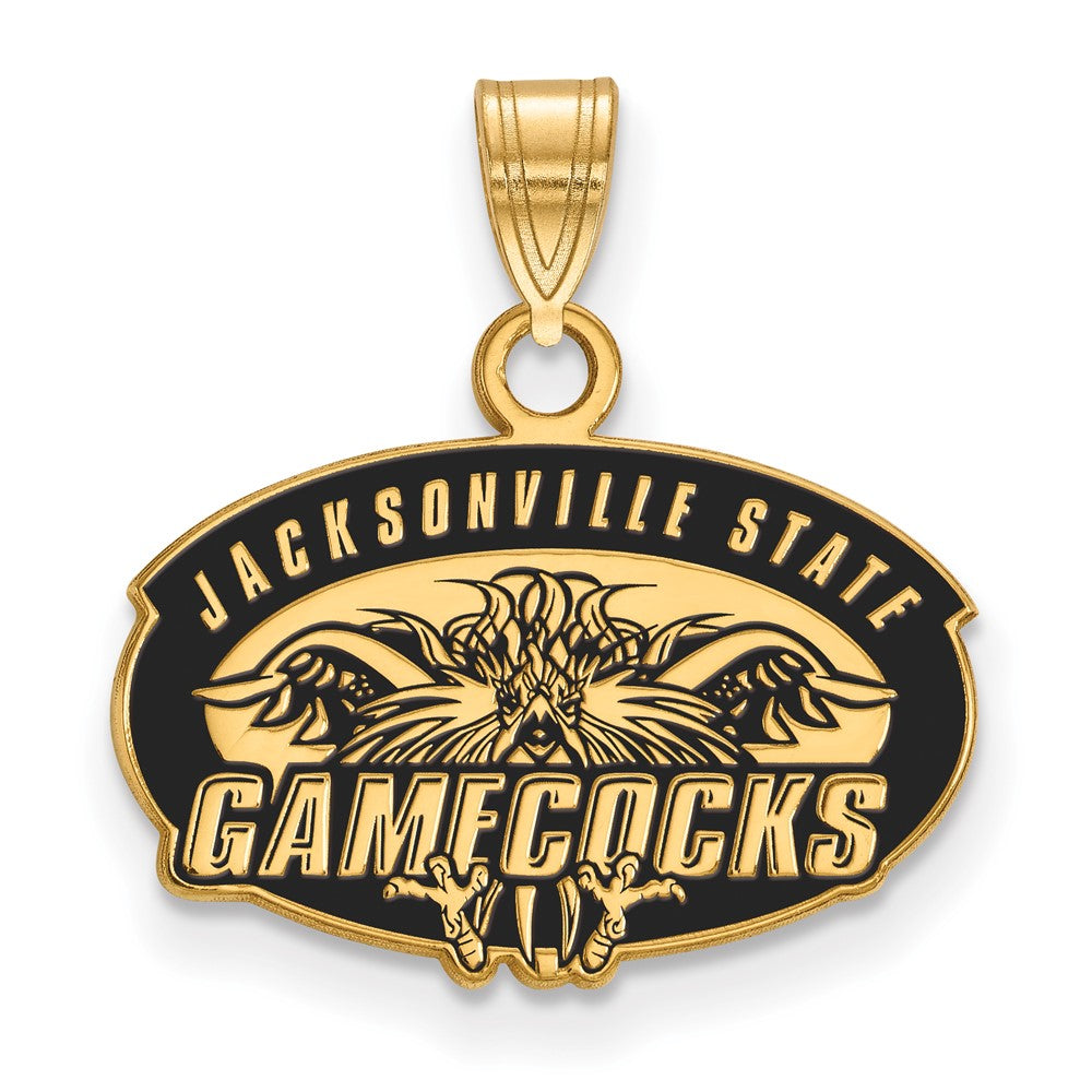 Gold Plated Sterling Silver Logoart Jacksonville State University Small Enameled Pendant