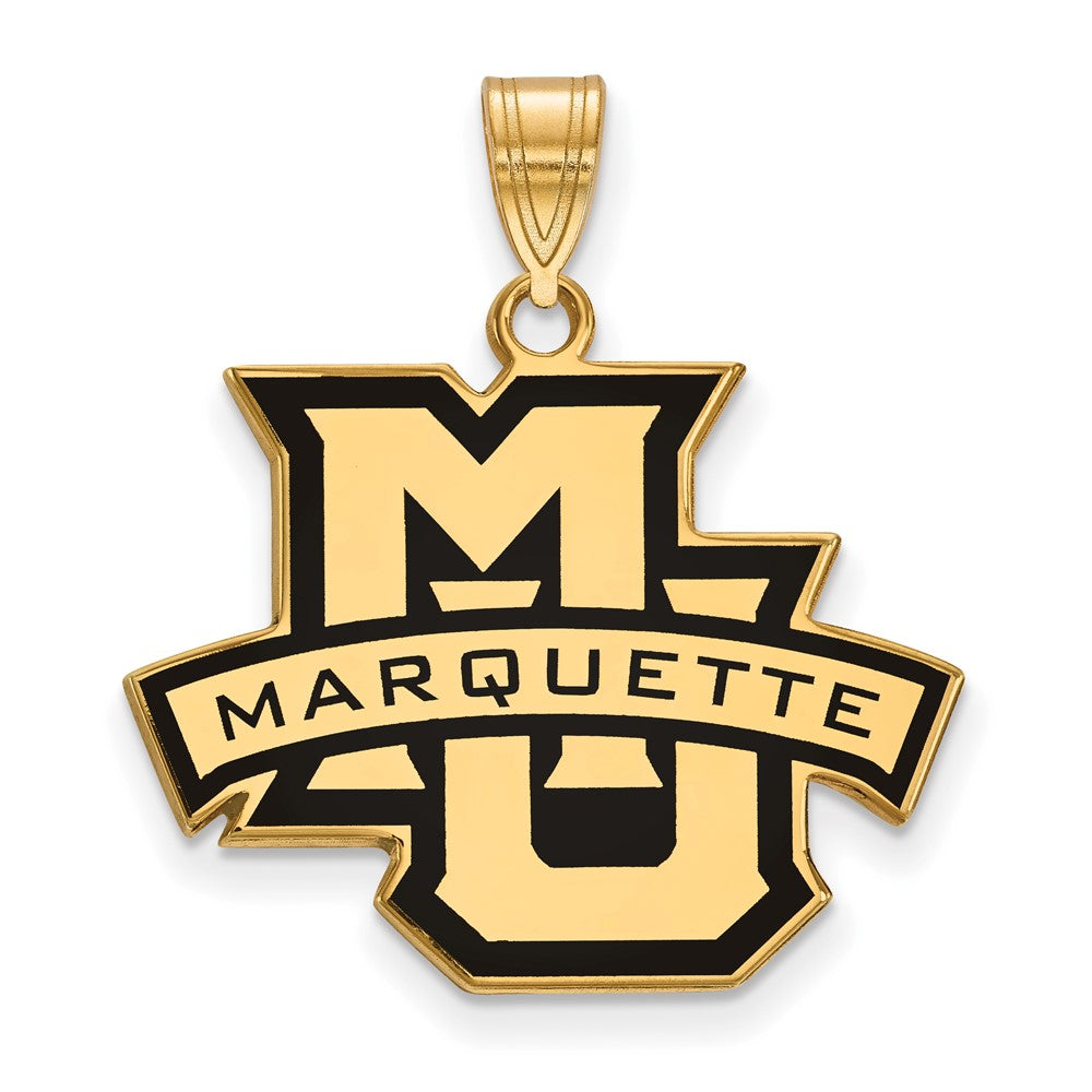 Gold Plated Sterling Silver Logoart Marquette University Large Enameled Pendant