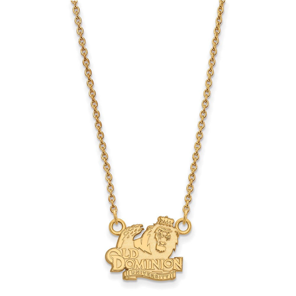 14K Yellow Gold Logoart Old Dominion University Small Pendant 18 Inch Necklace