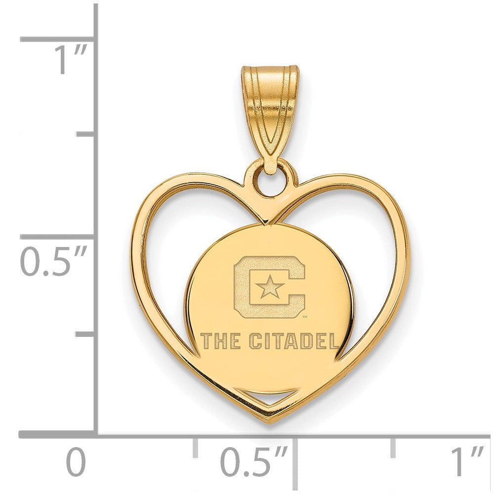 Gold Plated Sterling Silver Gp Logoart The Citadel Pendant In Heart