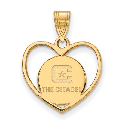Gold Plated Sterling Silver Gp Logoart The Citadel Pendant In Heart