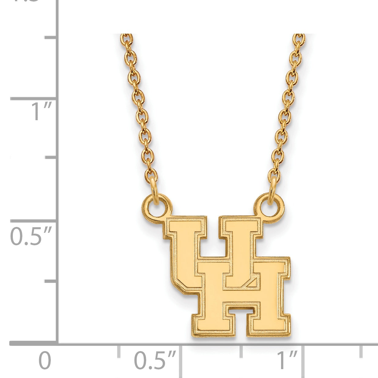 Gold Plated Sterling Silver Logoart University Of Houston U H Small Pendant 18 Inch Necklace