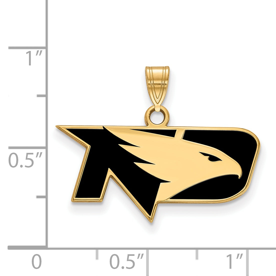 Gold Plated Sterling Silver Logoart University Of North Dakota Small Enameled Pendant